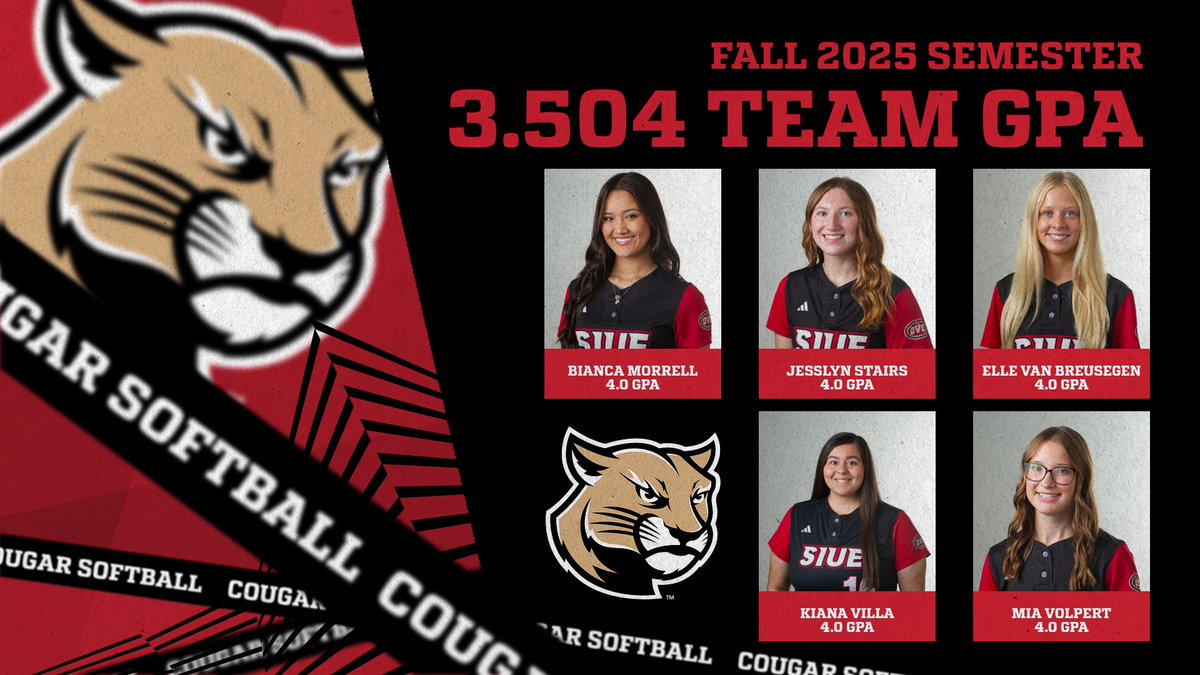 SIUESB's tweet photo. We got it done in the classroom this past semester! The Cougars had 9 players make the Dean's List and 5 players achieved a PERFECT 4.0 GPA ☺️ #Bthe1 https://t.co/7GWAzhiF8r