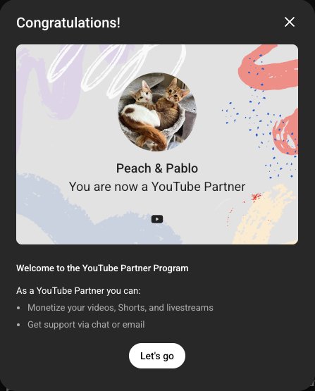 Big news for the cozy cats 🐾📺✨

Peach and Pablo are officially YouTube Partners. From little videos to a growing universe across platforms, this journey just keeps getting sweeter.

Thank you to everyone who watches shares and supports us. More stories and more cozy content
