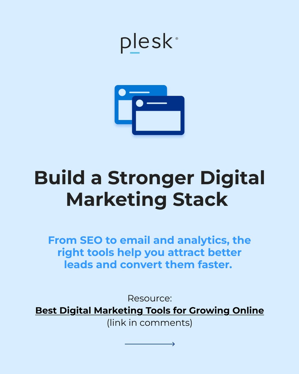 Plesk's tweet image. Swipe through our New Year’s resolution carousel to see how Plesk boosts revenue with smarter KPIs, marketing, upselling &amp;amp; more.  

Explore detailed resources for each topic (b.link/3bec1acz) and start taking action today!