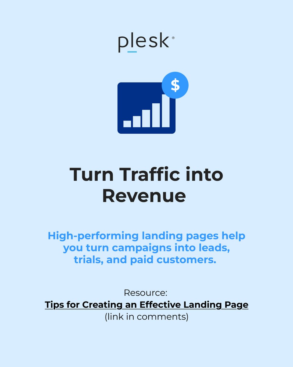 Plesk's tweet image. Swipe through our New Year’s resolution carousel to see how Plesk boosts revenue with smarter KPIs, marketing, upselling &amp;amp; more.  

Explore detailed resources for each topic (b.link/3bec1acz) and start taking action today!