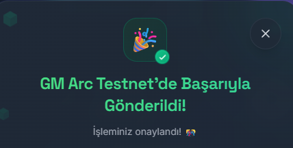 Arc Testnet'de işlem atmaya devam.
<a href="/arc/">Arc</a> @ArcFlowFinance