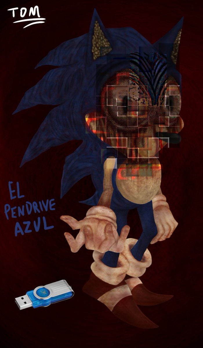 Lammyart's tweet photo. Oh yeah, what do you guys think of the canon design of the pendrive azul? (the remake one), any feedback or smth?
#elpendriveazul #pendriveazul #sonicexe https://t.co/dDrWEKNaBh