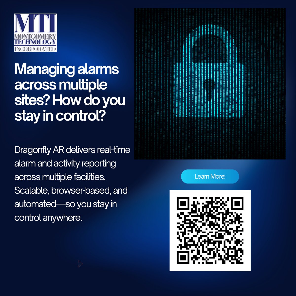 mtisecurity's tweet photo. Dragonfly AR delivers real-time alarm and activity reporting across multiple facilities. Scalable, browser-based, and automated—so you stay in control anywhere. Read more at, https://t.co/m0GSlcLuP1

#SCADA #security #detentioncontrols #jails #prisons https://t.co/Po7OZQ64AY