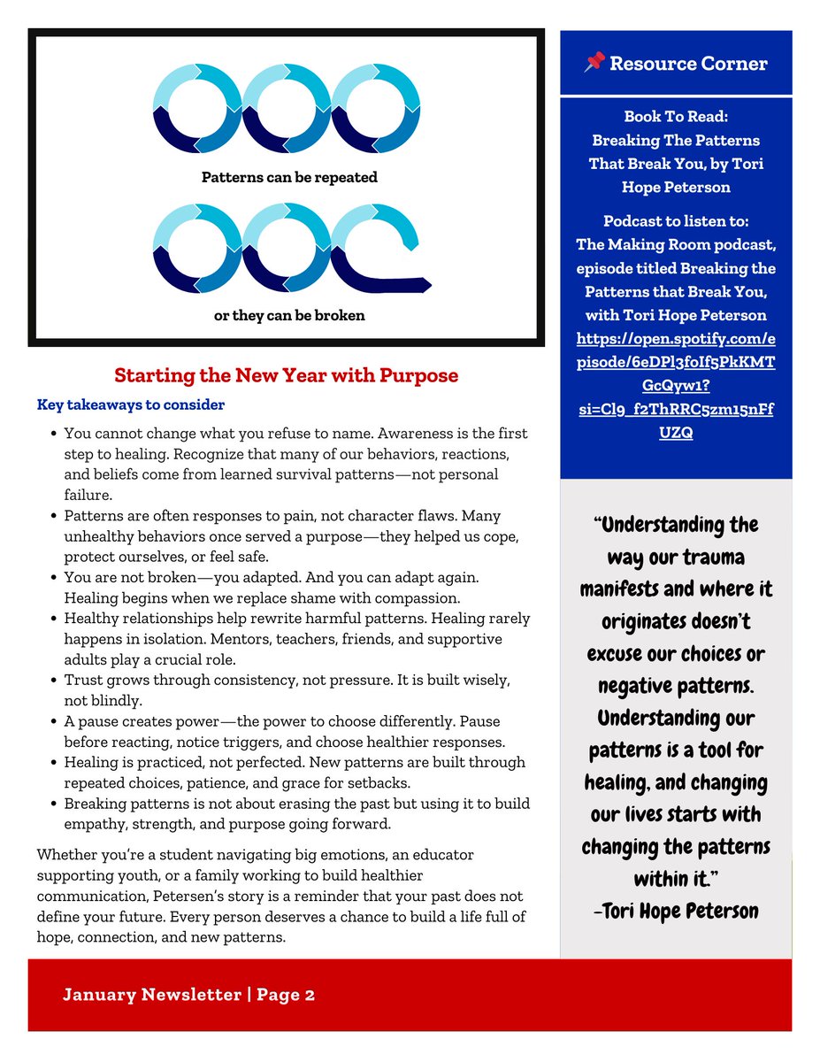 phsocialworker's tweet image. Happy New Year! My newsletter for January discusses how to break harmful patterns and start the new year with purpose. #PHStrong