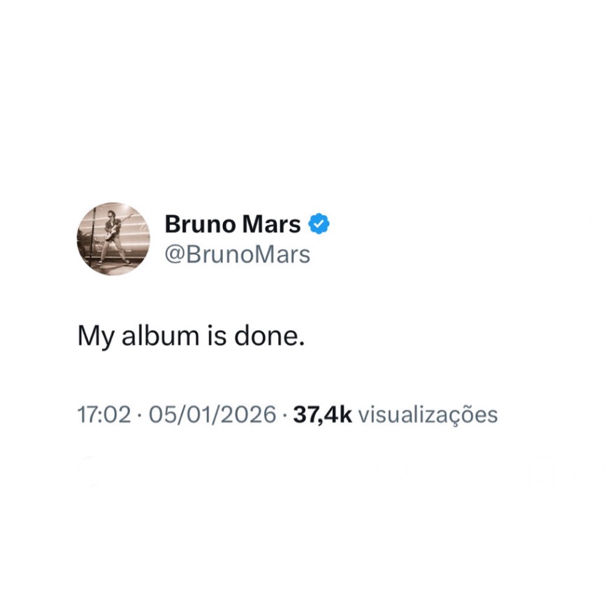🚨POP EMERGENCY! Após 10 longos anos, Bruno Mars anuncia que novo álbum está pronto.