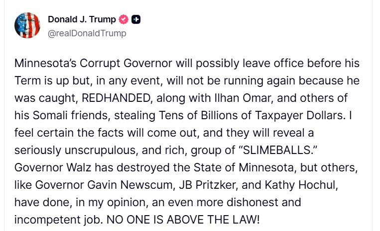 TrumpDailyPosts's tweet photo. Donald J. Trump Truth Social Post 03:13 PM EST 01.05.26