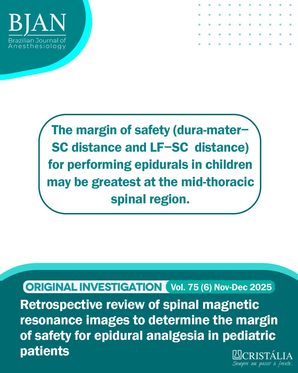 BJAN - Brazilian Journal of Anesthesiology tweet media