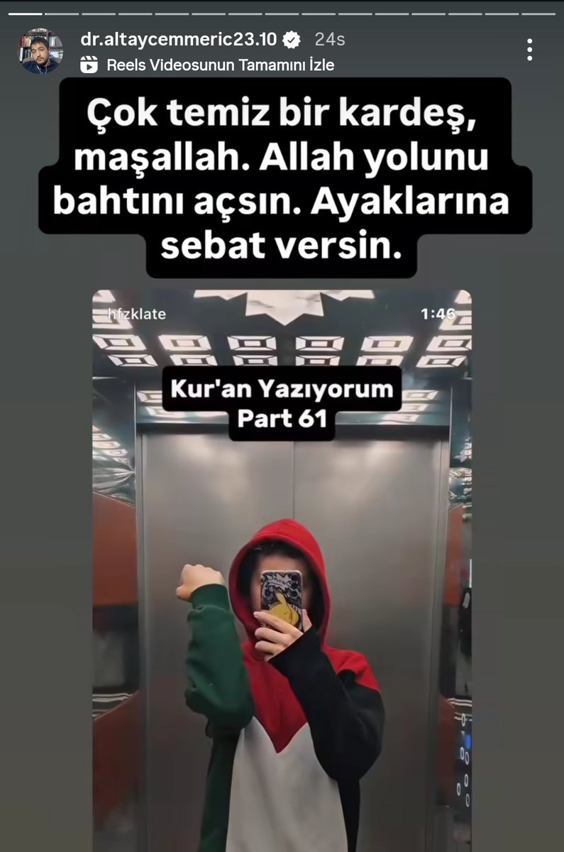 dailyyacm's tweet photo. İslamcı YouTuber Altay Cem Meriç'in Instagram'da Kur'an yazan ve hfzklate olarak bilinen hafız bir genci desteklediği, hikayesinde paylaşarak takipçilerinin önüne attığı ortaya çıktı. 
Meriç'in, daha önce de pek çok kez İslamcı gençleri desteklediği biliniyor. https://t.co/FGwFezJlvQ