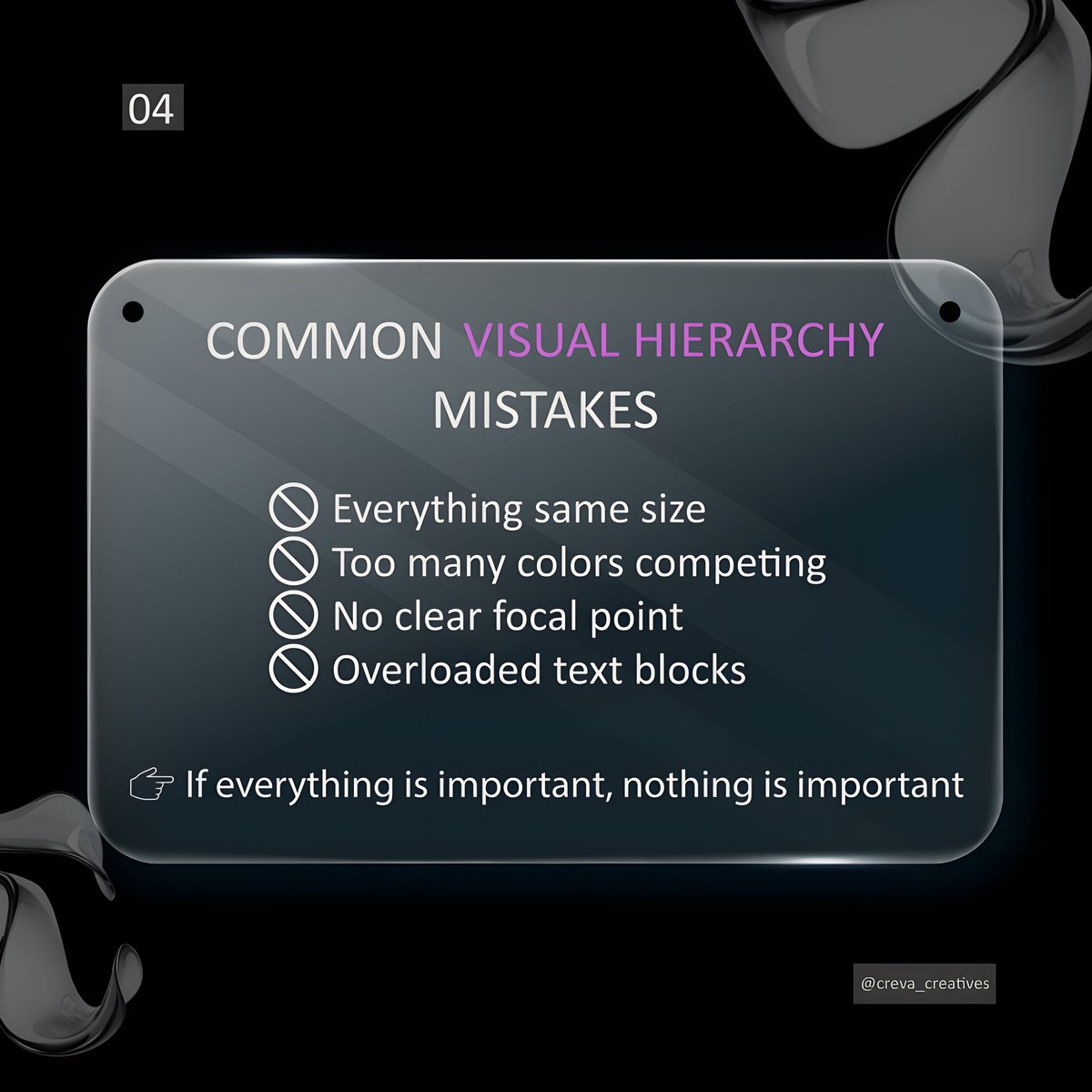 Clarity is the ultimate luxury.

​Design without hierarchy is just noise. At Creva Creatives, we don’t just "arrange" elements; we architect the viewer's journey, ensuring your most important message is never missed.

​Swipe to see how we transform a concept into a visual command