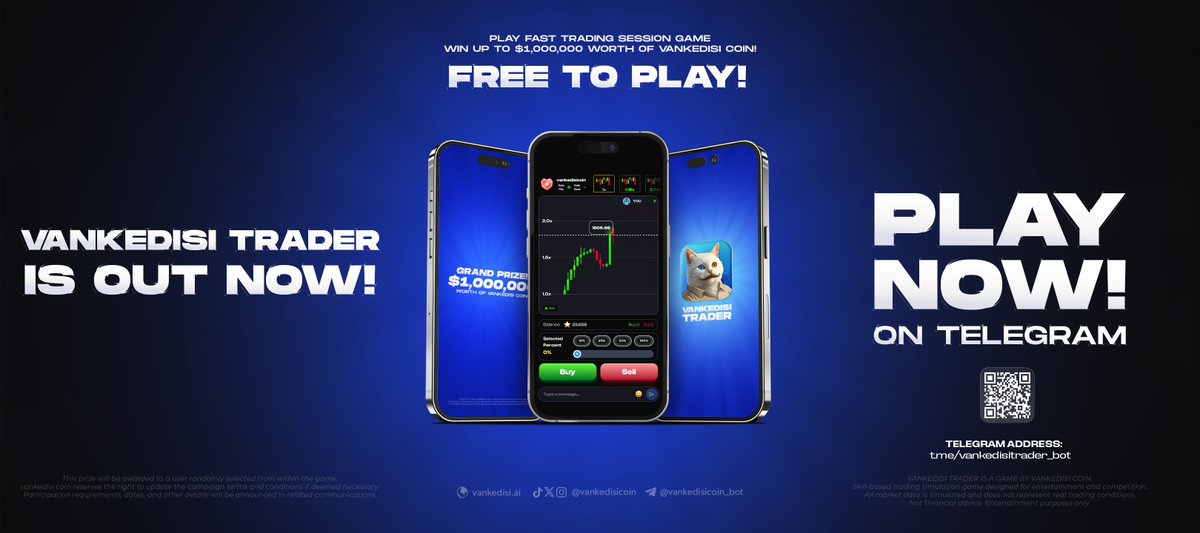 vankedisicoin's tweet image. 🚀 vankedisi Trader BETA is LIVE! 🐾

Make the right moves in fast and exciting trading sessions, boost your PNL score, climb the leaderboard, and earn rewards.

💬 Help shape the BETA together with the community
Don’t forget to join the Telegram chat group!

🎮 Play now:
👉…