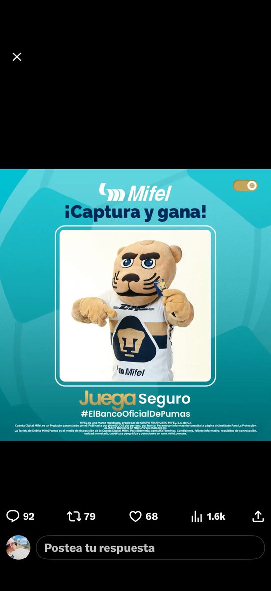 natigodinez012's tweet photo. @BancaMifel @PumasMX #ElBancoOficialDePumas https://t.co/jl6VEMwwhA
