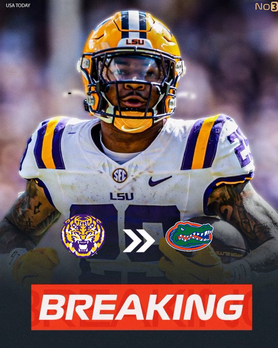 No3sports's tweet image. 🚨BREAKING: LSU RB Caden Durham has committed to Florida, Via:@PeteNokos_ 

Caden ran for 1,258 yards and 2 TDs during two seasons with the Tigers

Durham will have 2 season of eligibility remaining.