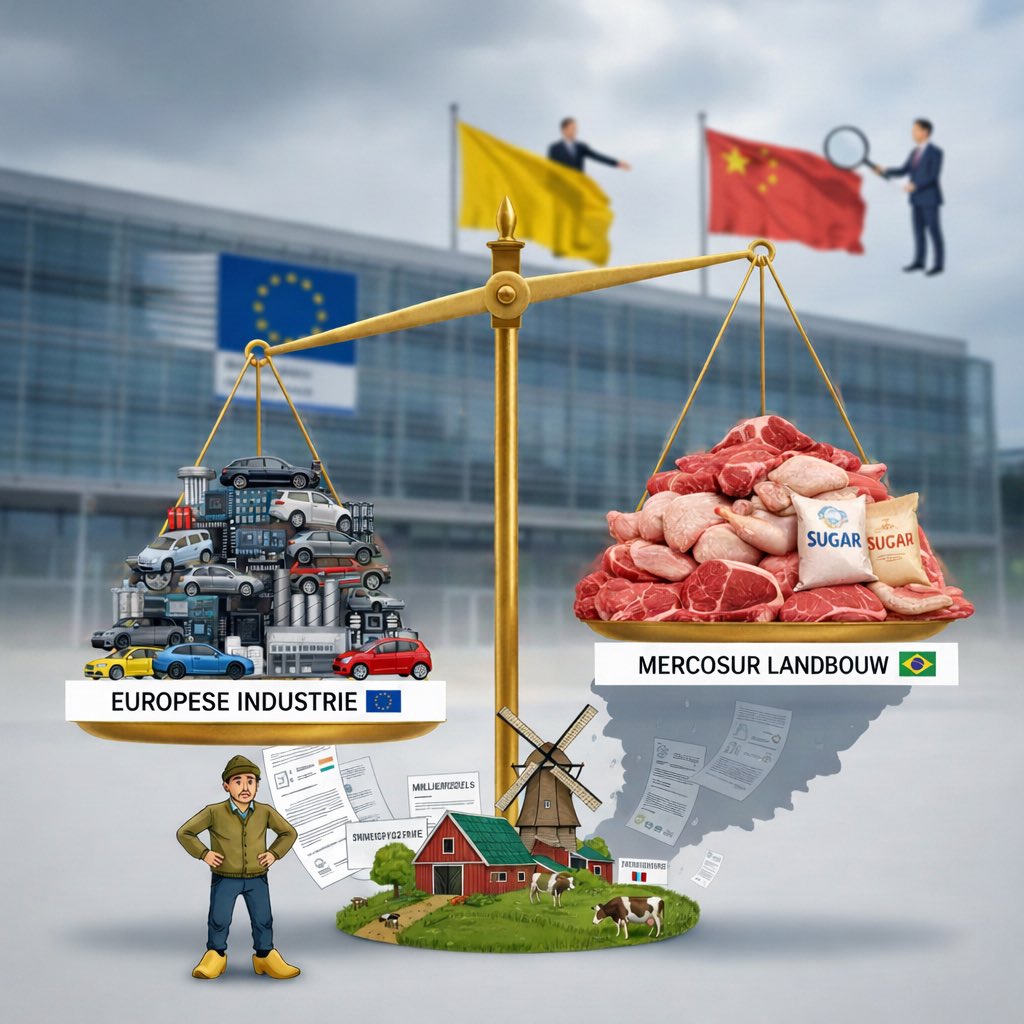 🥩 De Mercosur-deal: Een koopje voor de industrie, maar een strop voor de Nederlandse boer? 🚜

In Brussel wordt achter gesloten deuren koortsachtig gewerkt aan de laatste details van het Mercosur-verdrag. De Europese Commissie heeft haast en wil de handtekeningen zo snel