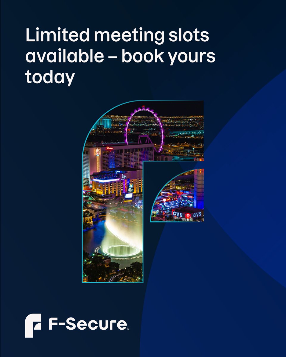 FSecure's tweet image. Meet our experts at CES 2026 – Limited meeting slots left
 
Join us at The Venetian to explore how embedded security helps you unlock new business opportunities. Book a meeting now: f-secure.com/en/partners#co…