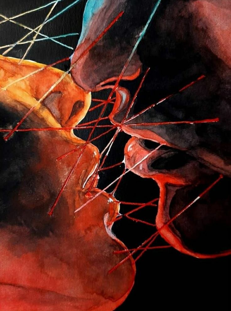 Nightbloomc's tweet image. "The red string of fate is tied to our lips this time."