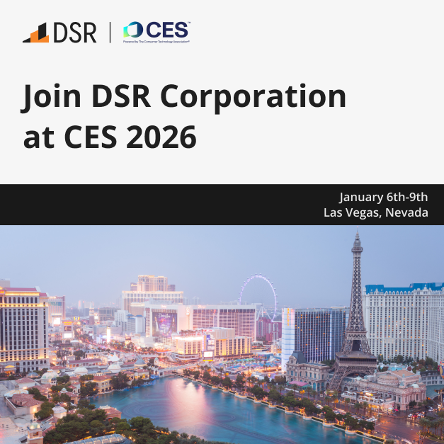 TheRealDSRCorp's tweet photo. Join DSR Corporation at CES 2026!

We are excited to visit CES and explore the latest in consumer technologies, especially exciting developments across DSR’s areas of expertise, including IoT, Computer Vision solutions, and Web3 technologies.

Let us know if you'd like to connect!

#DSR #DoingSoftwareRight #CES2026 #IoT #SmartHome #Web3 #ComputerVision