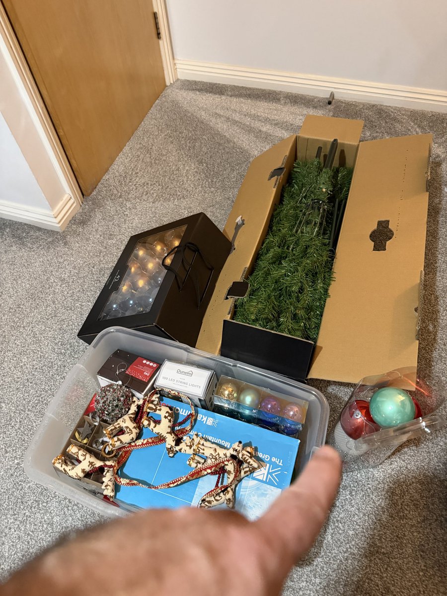 Just finished packing up Christmas 2025 and seem to have lost a big green bauble! Can everyone check under the telly please.