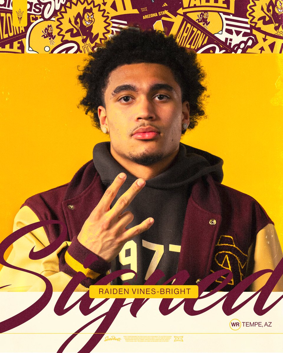 ASUFootball's tweet image. Raiden Vines-Bright has signed with the Arizona State Sun Devils.