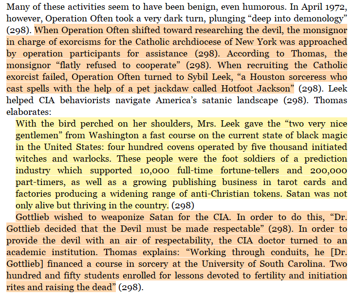 toxictiramisu's tweet image. Project OFTEN was a CIA program launched in 1970 under Sidney Gottlieb, initially framed as research into psychic and paranormal phenomena. By 1972, it shifted to demonology, exploring Satanism for CIA use, including funding a university course in sorcery.