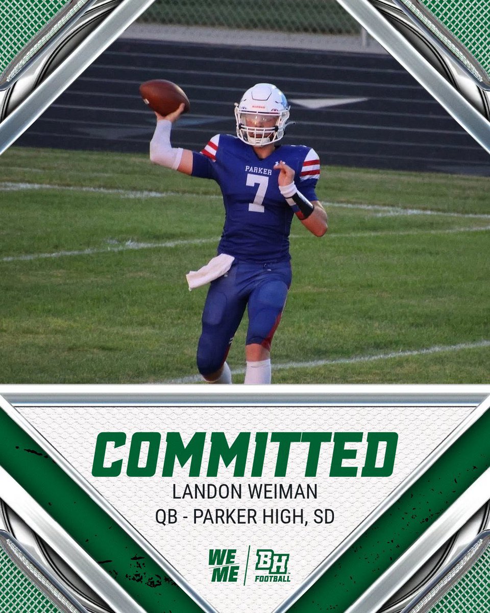 LandonWieman's tweet image. Blessed to announce my commitment to BHSU! Go Jackets! @BHSUFB @BreskeJosh @CoachStazer @DavidsonDrake12
