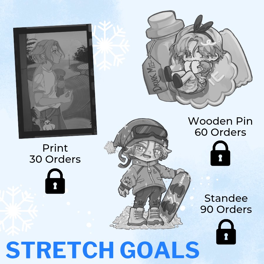 ❄️ STRETCH GOALS ❄️

Wait... there's more? ⁉️ For every stretch goal we reach, we will unlock a free additional item! Here's a sneak peek at the goods... How soon can we reach the first one? 👀💫
sk8langazine.bigcartel.com