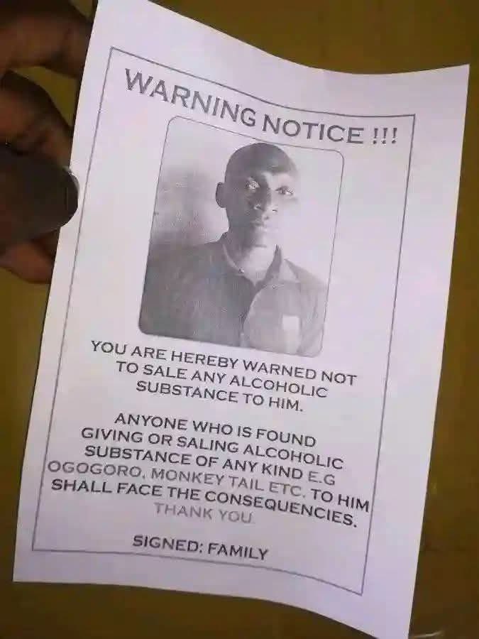 MrsZanga's tweet image. Be warned! Don't sell alcoholic drinks to Boniface. By his family 🚫💔