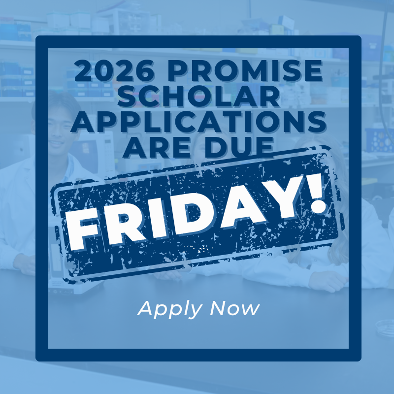 🌟 Applications Close This Friday!

The PROMISE Scholars Program offers high school students hands-on research experience, mentorship, and the opportunity to explore their passion for science.

Submit your applications for this year by this Friday!
👉 bit.ly/4gPYmwS