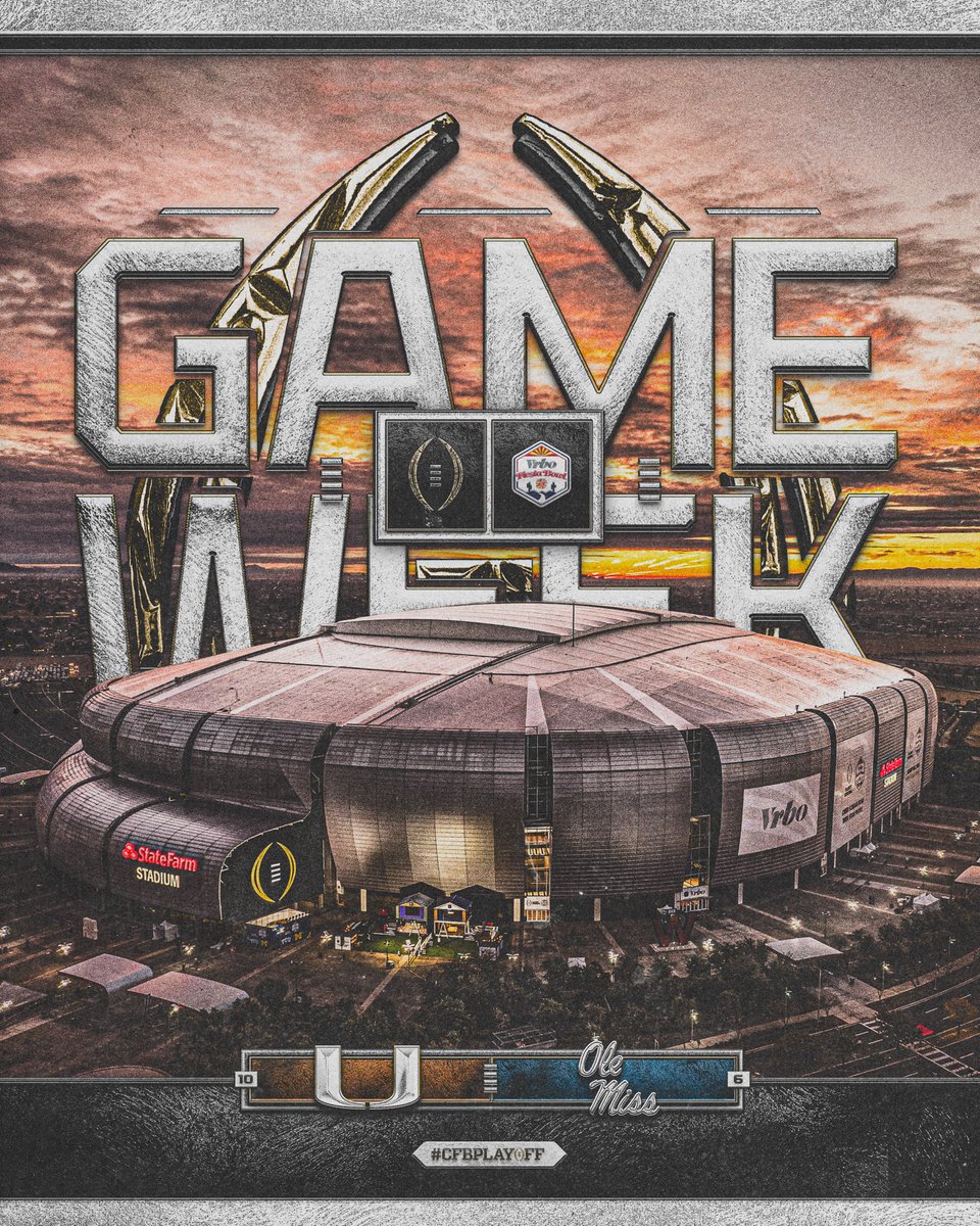 CFBPlayoff's tweet image. It’s Game Week in Glendale🏜️

#CFBPlayoff #FiestaBowl