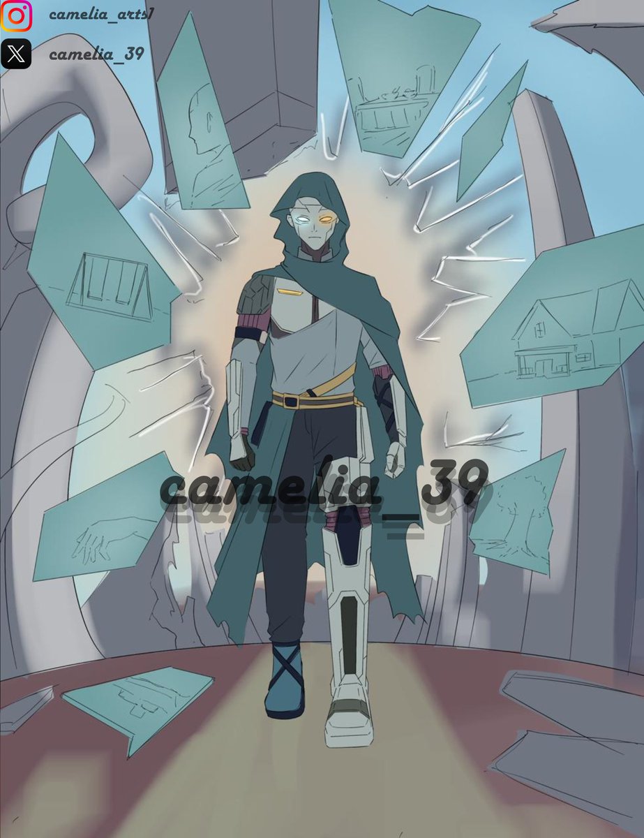 camelia_39's tweet photo. Walking forward while the world shatters behind him
#artwork #commissionopen #artmoots #vtuber https://t.co/WJ877YBYZM
