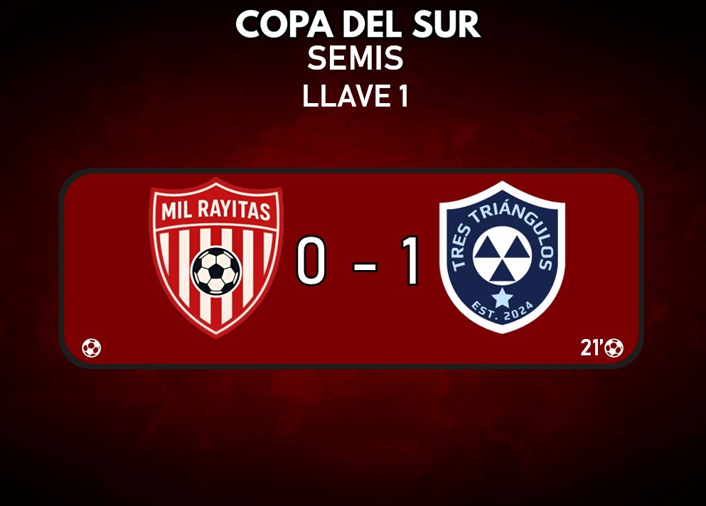 Copa del Sur - Semi Finales - Llave 1 

Mil Rayitas 0 - 1 Tres Triángulos Azules