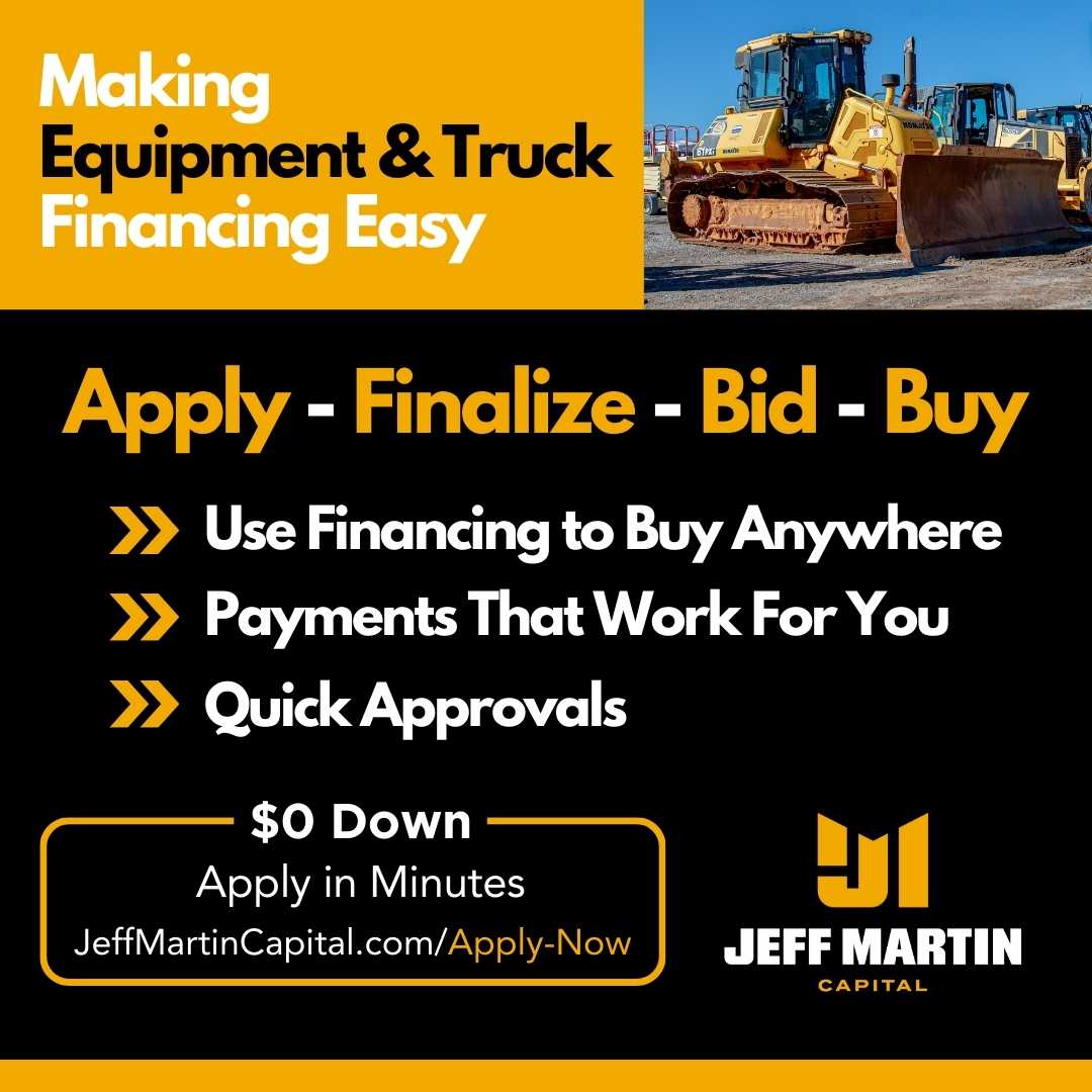 JMAuctioneers's tweet image. 🎉 New year, new opportunities!
Finance your next auction win with Jeff Martin Capital and start the year strong. 💳
👉 jma.bid/JMCAPTIAL-SM
#EquipmentFinancing #FinanceYourBid #JeffMartinCapital #NewYearNewGear #JeffMartinAuctioneers