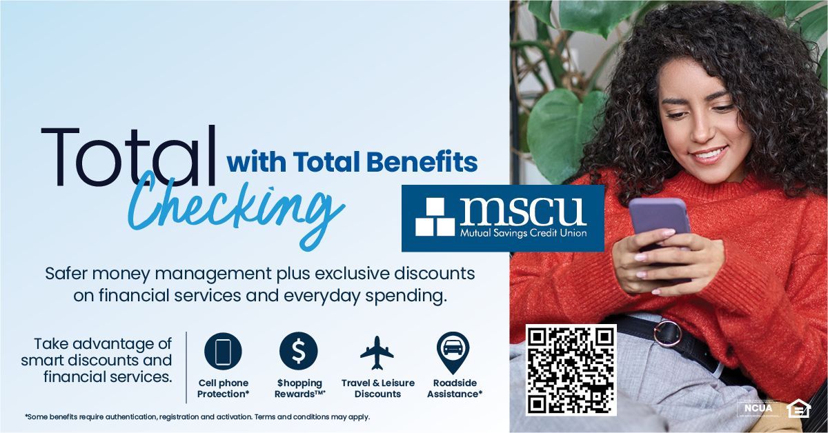 mutualsavings's tweet photo. Are you looking for a checking account with benefits? Look no further, Mutual Savings has you covered. To learn more about our Total Checking account, visit our website or speak with a member service representative today!

#MutalSavingsCreditUnion #WhereRelationshipsMeanMore #TotalChecking