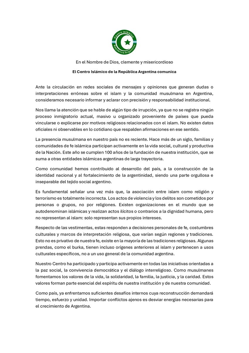 Centro Islámico de la República Argentina tweet media