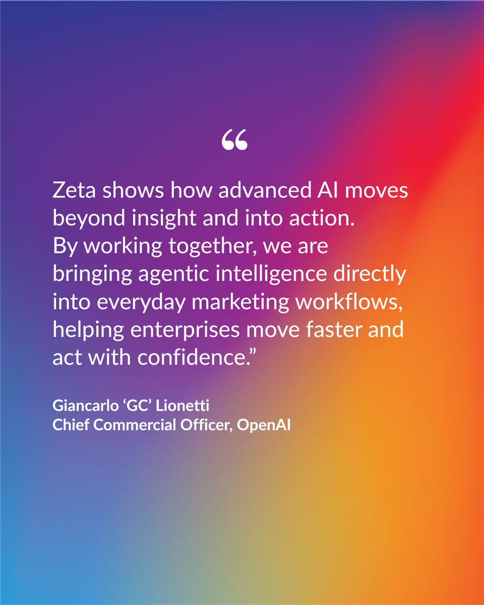 ZetaGlobal's tweet image. Today at #CES2026, we announced a strategic collaboration with @OpenAI to power Athena by Zeta. 🔥 

This reflects where enterprise marketing is heading – AI that goes beyond insights to answer-driven marketing at scale, helping teams move faster and act with more confidence.…
