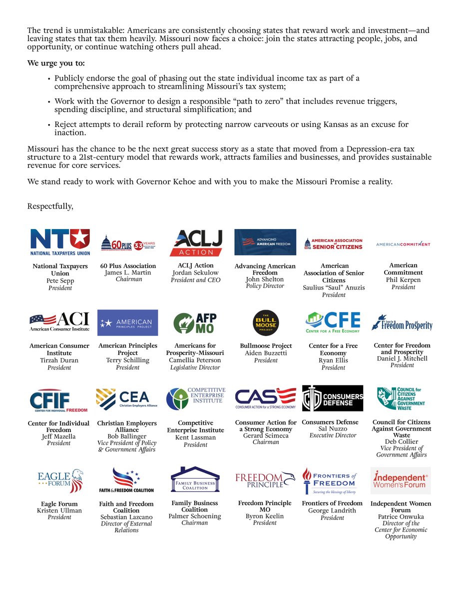 NTU's tweet image. Missouri has the chance to be the next great success story as a state that moved from a Depression-era tax structure to a 21st-century model that rewards work, attracts families and businesses, and provides sustainable revenue for core services.

ntu.org/publications/d…