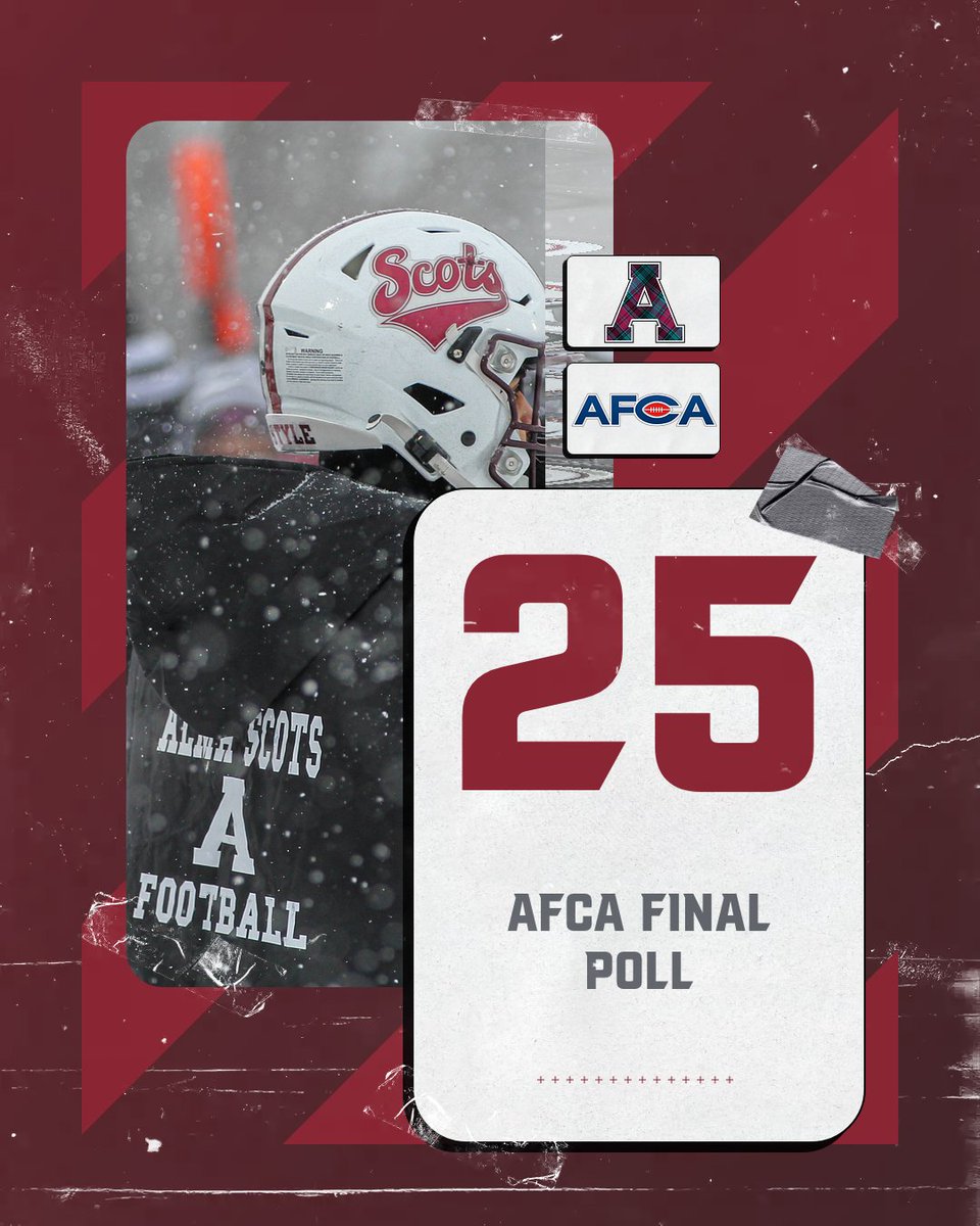AlmaScots's tweet photo. Staying put for now 📊 ⚔️

@AlmaScotsFB  closes out the 2025 season in the polls.

📰 at https://t.co/l7BoTx1uu7 https://t.co/Ku9v6INk8B