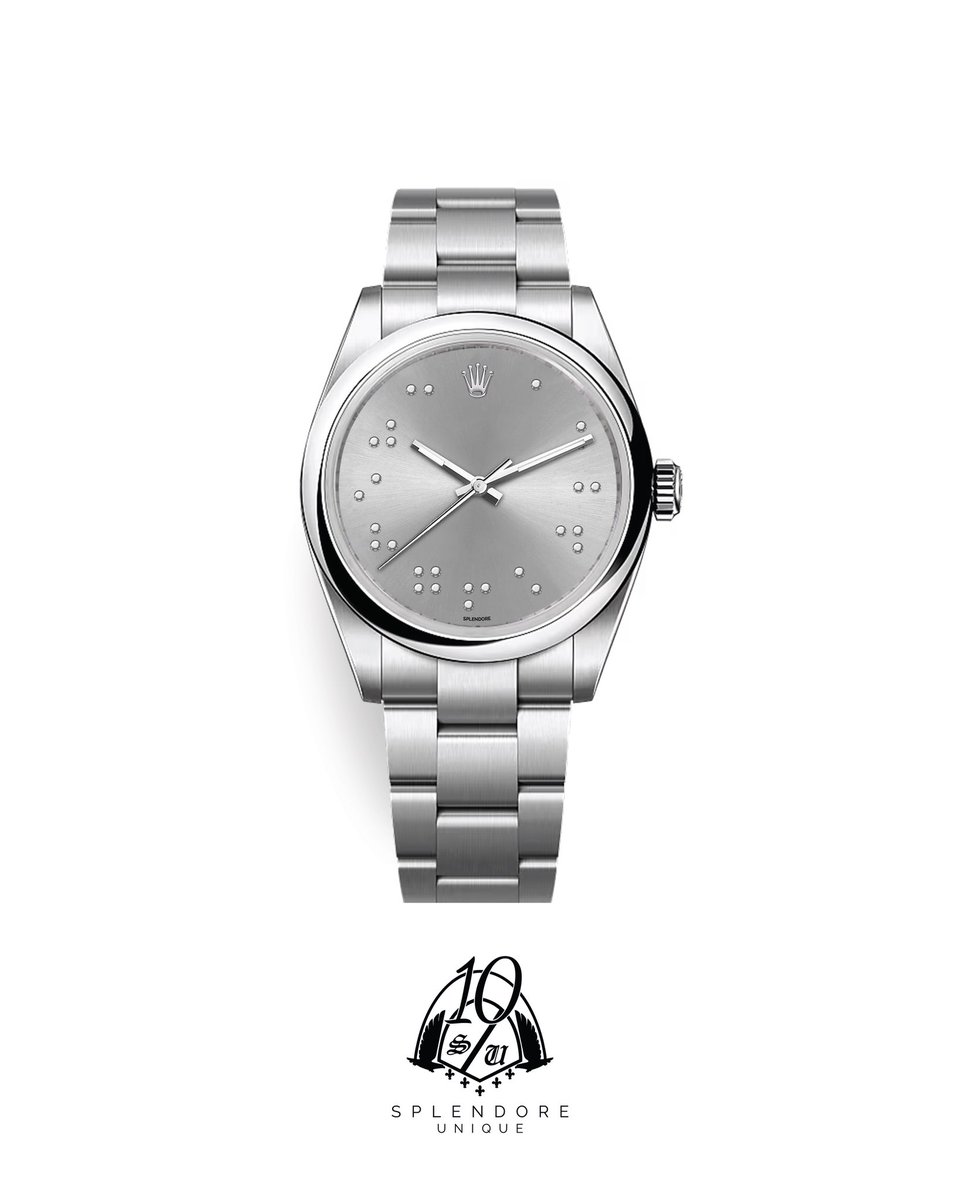 SplendoreUnique's tweet photo. @BlindUnion hey guys we would love to share with you our design inspired by Louis Braille. We would love to discuss giving a portion of our profits of this watch to your organisation to help the blind and visually impaired. The Braille Rolex Oyster Perpetual 41mm. https://t.co/B4Latj4Opj