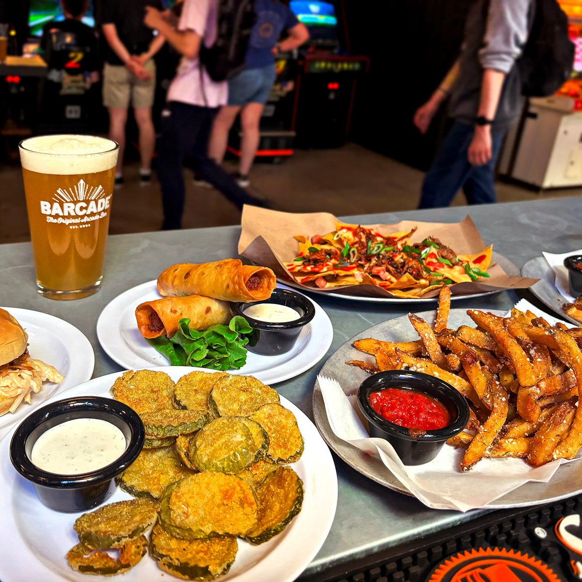 barcade's tweet photo. After a few days recovering from the holidays, you now realize that you are hungry! Stop by for games, drinks, good times, and FOOD! #Barcade #food #burgers #clampoutine #italianeggrolls #handcutfries #pittsburghsalad https://t.co/g2XDiUKc4e