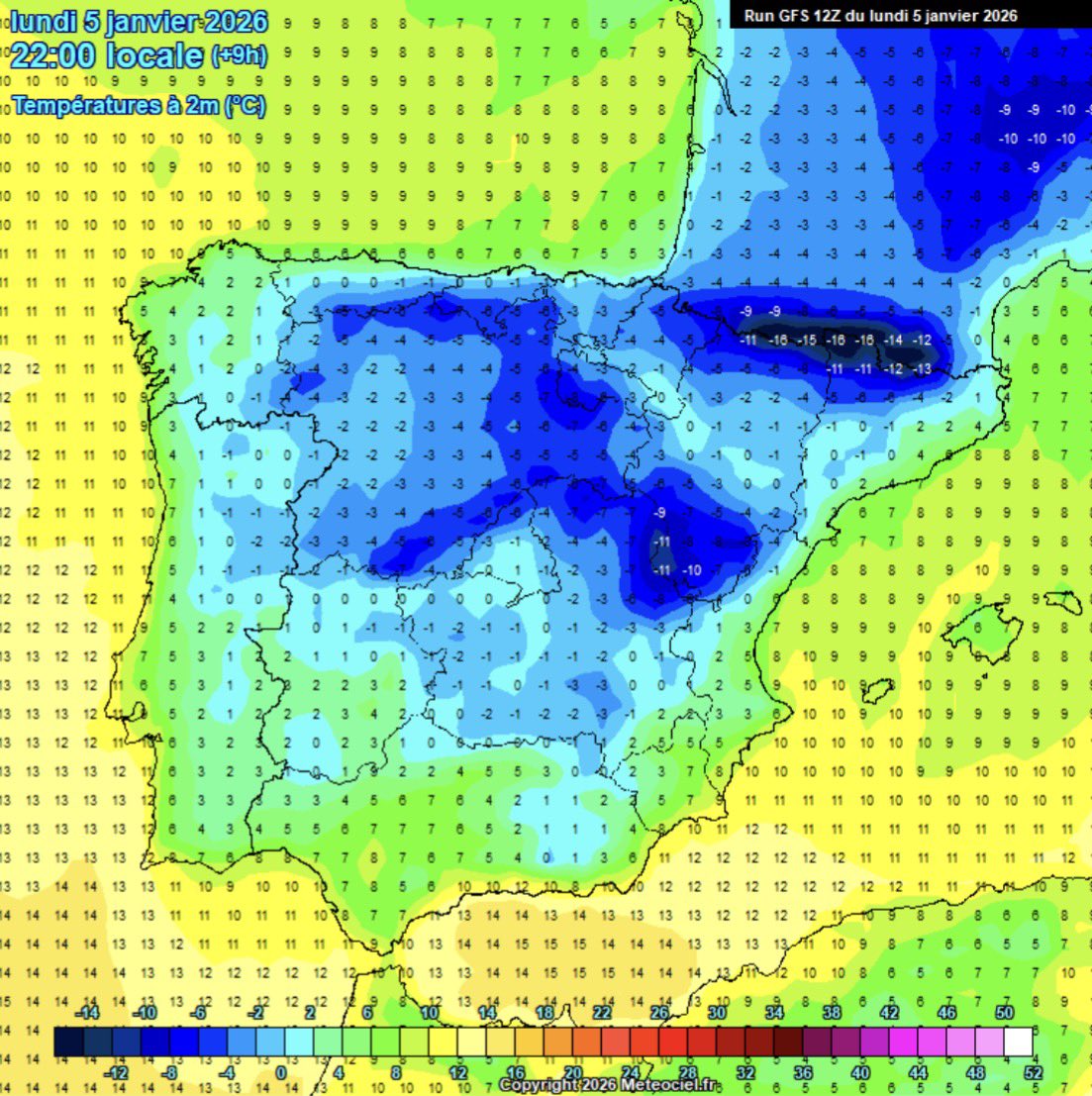 Debido a la entrada de aire frío, las temperaturas han caído en picado y se mantendrán muy bajas en las próximas horas. Muchos puntos de España ya están bajo cero y se prevén heladas. Todo ello en plena noche de Reyes🎁❄️