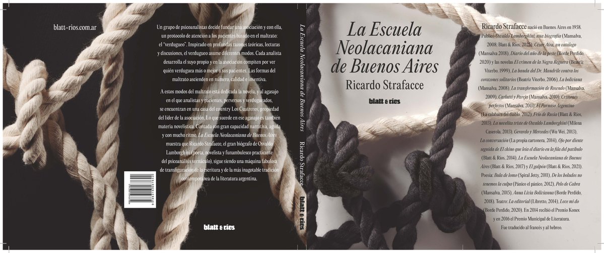 La Escuela Neolacaniana de Buenos Aires, de Ricardo Strafacce. Reedición. Está en imprenta. 
No paramos en enero. 
Es una de las novelas más pedidas por los libreros y los lectores. 
En febrero va a estar en todas las librerías. 
Así arrancamos el 2026.