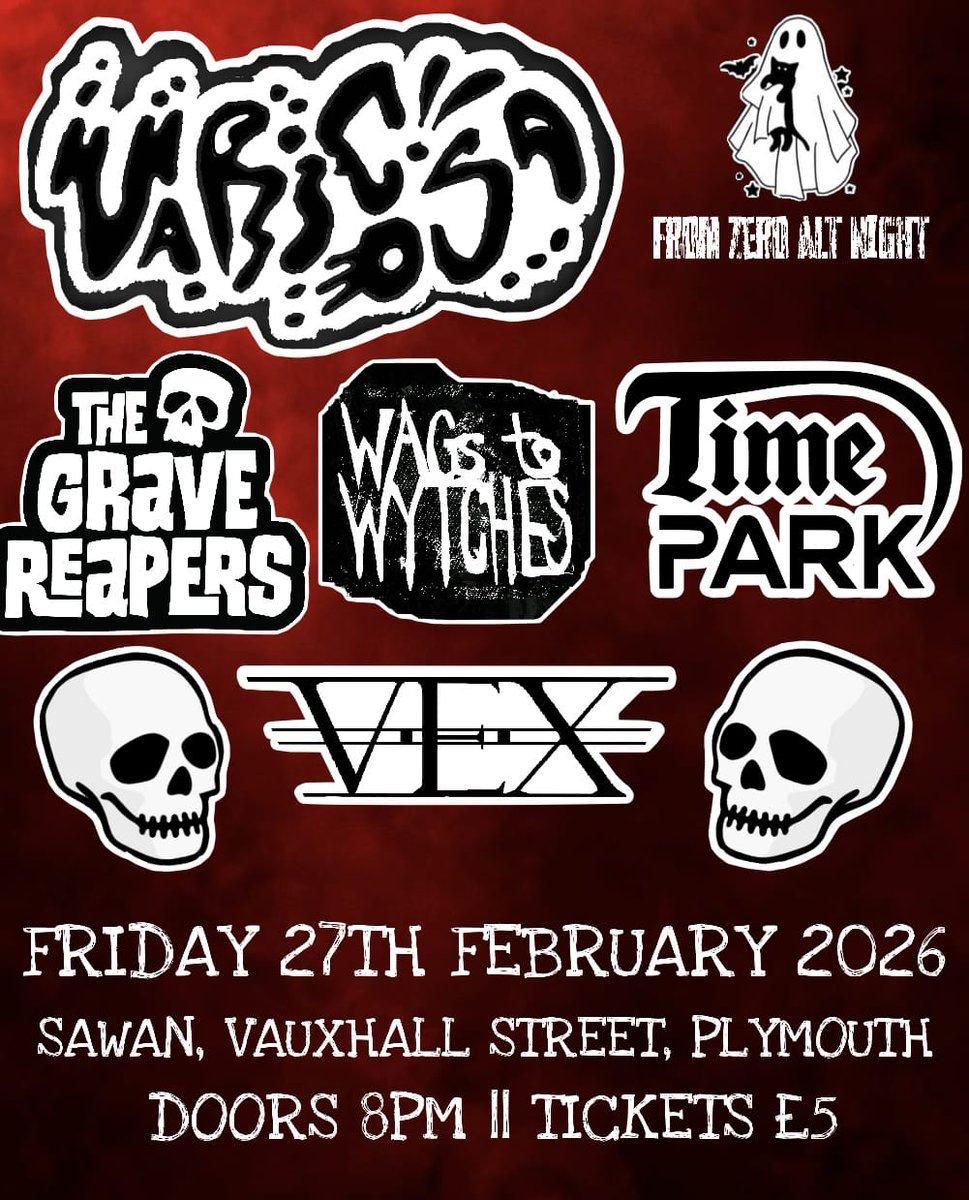 ChrisBallHero's tweet photo. The Grave Reapers launch party! 🔥🔥Check out the Reaper's first gig also watch some some blistering metal and punk bands.

 #varicosa #WAGStoWytches #TimePark #VEX #alternativerock #metal #fromzeroaltnight https://t.co/tYACcMJmPk