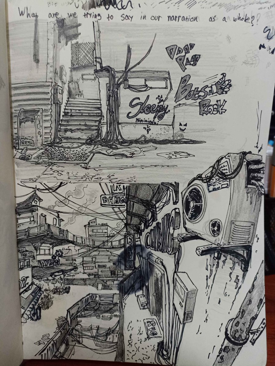 My stylus tip is kinda fucked so traditional sketchbook nonsense until the new one gets delivered #sketchbook #drawing #ink #lineart