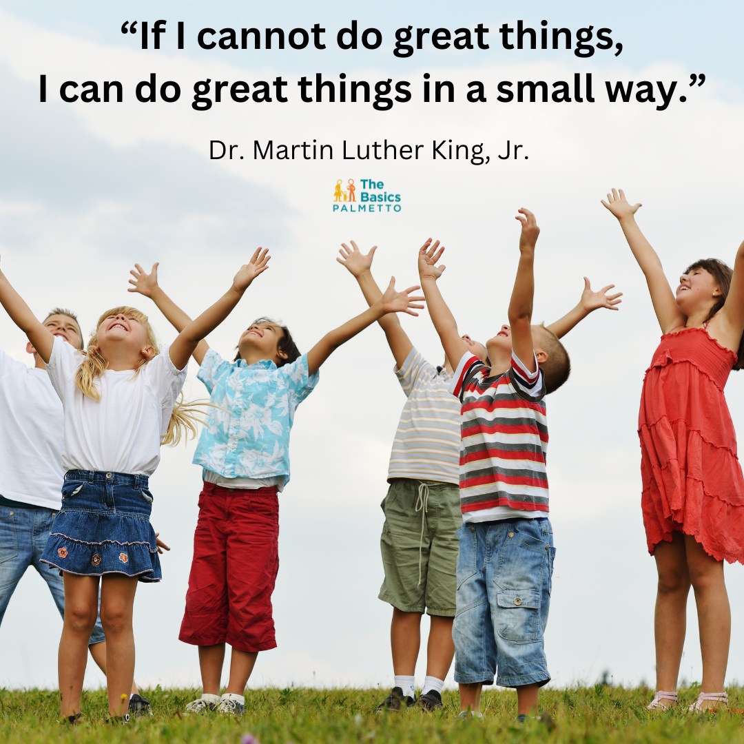 "If I cannot do great things, I can do small things in a great way." -Dr. Martin Luther King, Jr.

Let us honor Dr. King's life and legacy by giving ALL children a great start in life! The Basics are five 5, simple, powerful ways we can do that.

#MLKDay #DoTheBasics