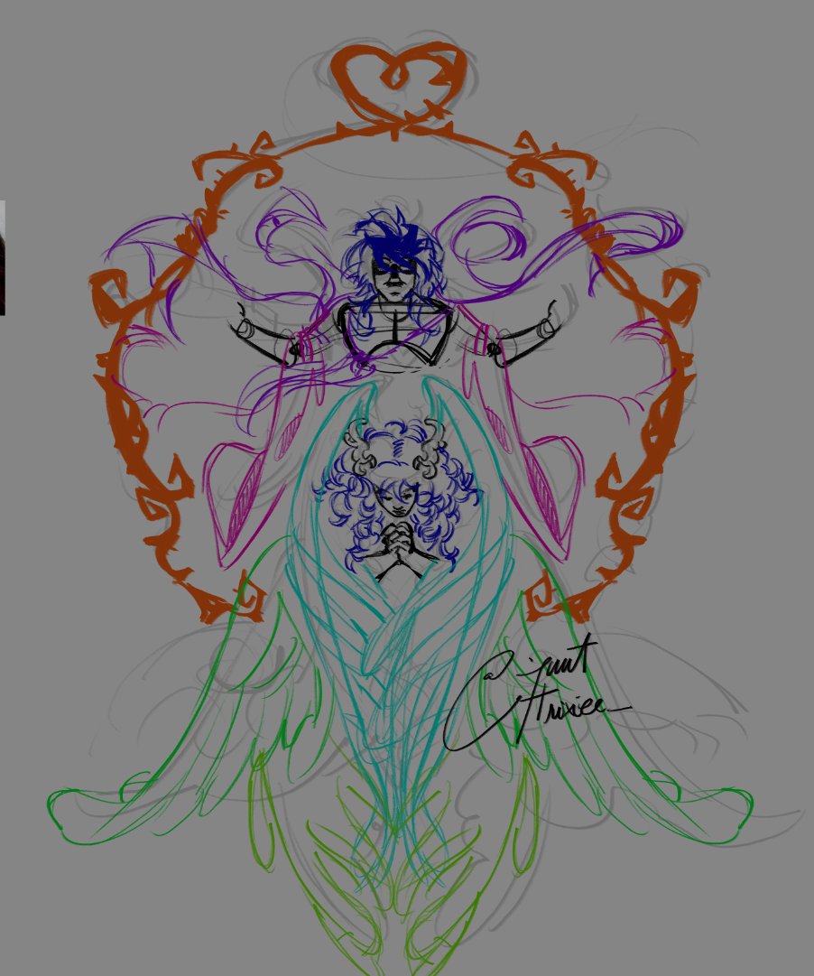 JustTrixie_'s tweet photo. deltarune splashart wip #DELTARUNE #kriselle #SOUL #Krisdeltarune #fanart #Noelle #deltarunefanart https://t.co/vl2D9aRGog