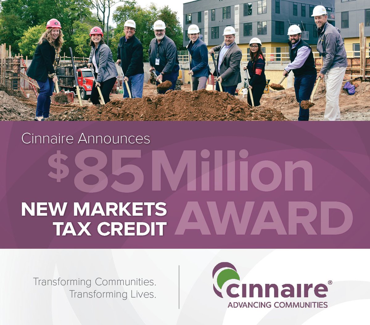 Cinnaire's tweet photo. We’re proud to announce that Cinnaire has received $85 million in New Markets Tax Credits (NMTC) in the record-breaking combined 2024–2025 allocation round—the largest in the program’s history at $10 billion! 🎉 #NMTC 
https://t.co/I9rHLrqpjB https://t.co/kC9rwmdy8r