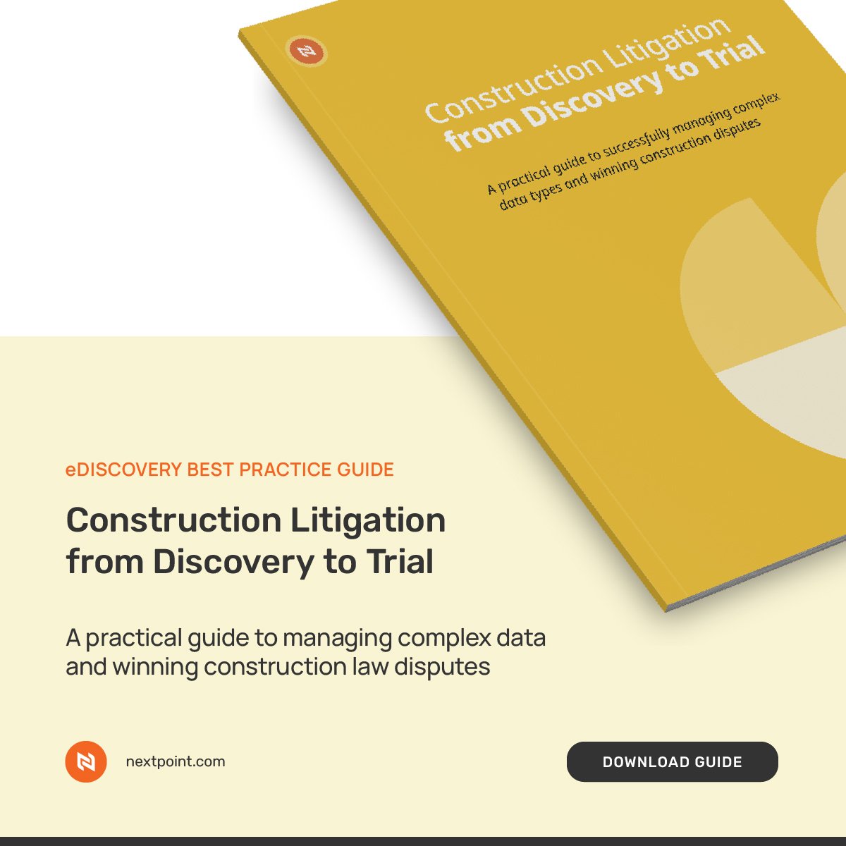 Nextpoint's tweet image. 📘 The Essential Construction Litigation Guide — Download for Free!

Our eGuide walks you through practical strategies to navigate complex ediscovery challenges, reduce errors, and present your case effectively in court.

🔗 bit.ly/4b3PoeT