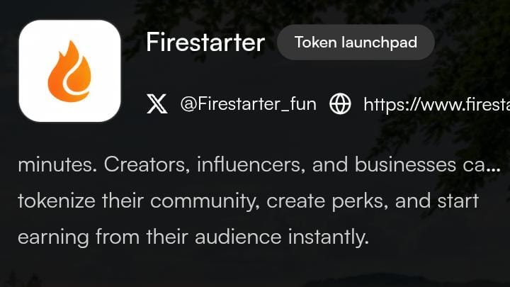 MleadAirdrop's tweet image. Firestarter is a “Shopify for tokens” platform that lets anyone launch their own digital token in minutes. Creators, influencers, and businesses can tokenize their community, and start earning from their audience instantly. @Firestarter_fun @Firestarter_AI .
#tread #AFCON2025