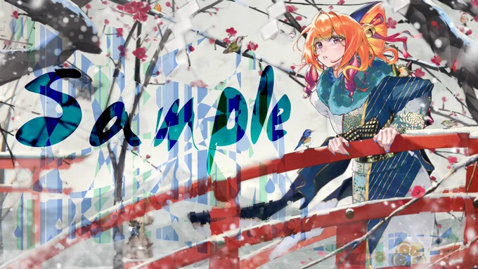 I have the honor of creating January's wallpaper for our Wawa again Sign up for her membership to get the full HQ version and enjoy the chicken and all the little birds of Japan