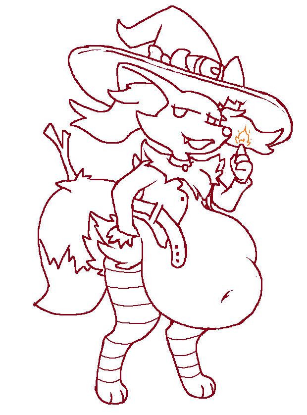 i guess i have a new OC now because of the hat lore

so a made a braixen witch oc

still needs a name
