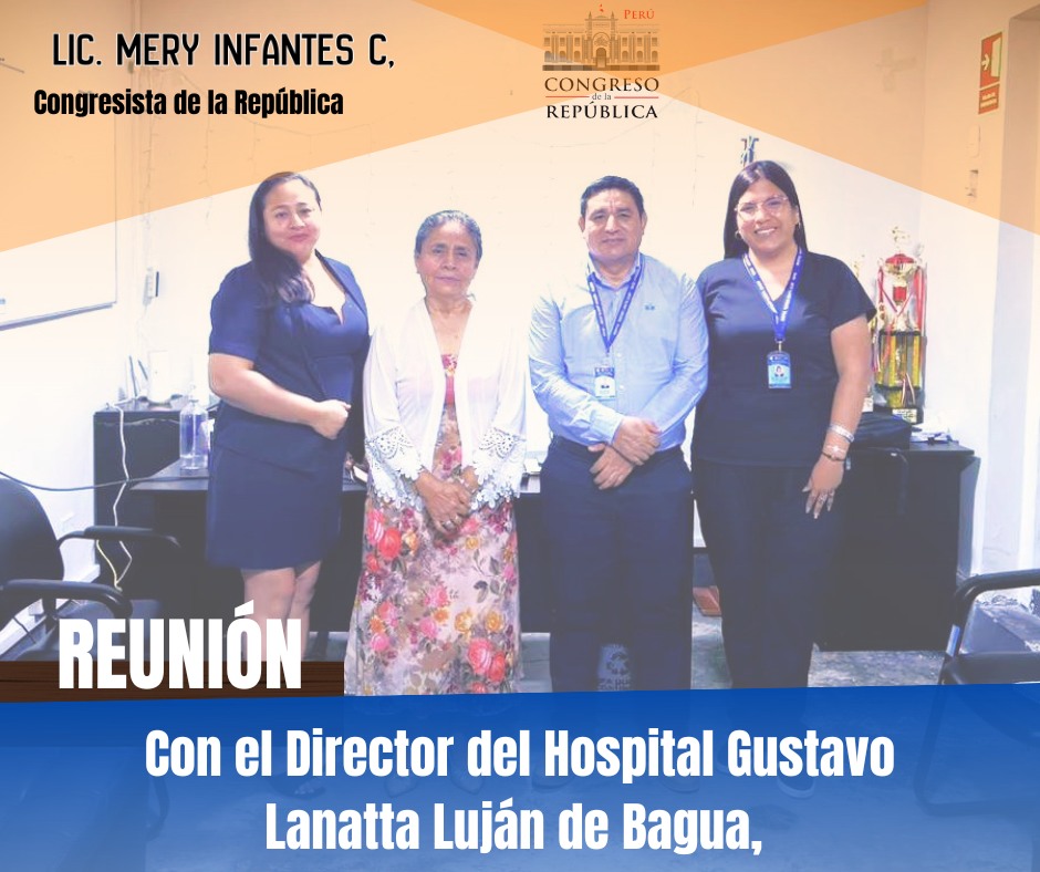 Me reuní con el director del Hospital Gustavo Lanatta Luján de Bagua para coordinar la campaña médica de prevención y atención del cáncer que se realizará en Bagua.
Esta iniciativa se articula con el MINSA y la DIRESA Amazonas.
Seguiré gestionando para garantizar atención
